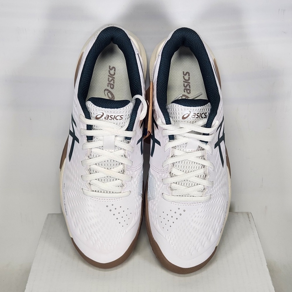 Asics Gel-Challenger 14 Tennis Shoes Men Size 7 White Saxon Green 1041A405-104 - Picture 3 of 7